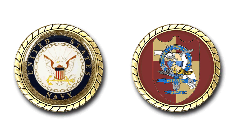 USS Florida SSGN-728 Crest Challenge Coin