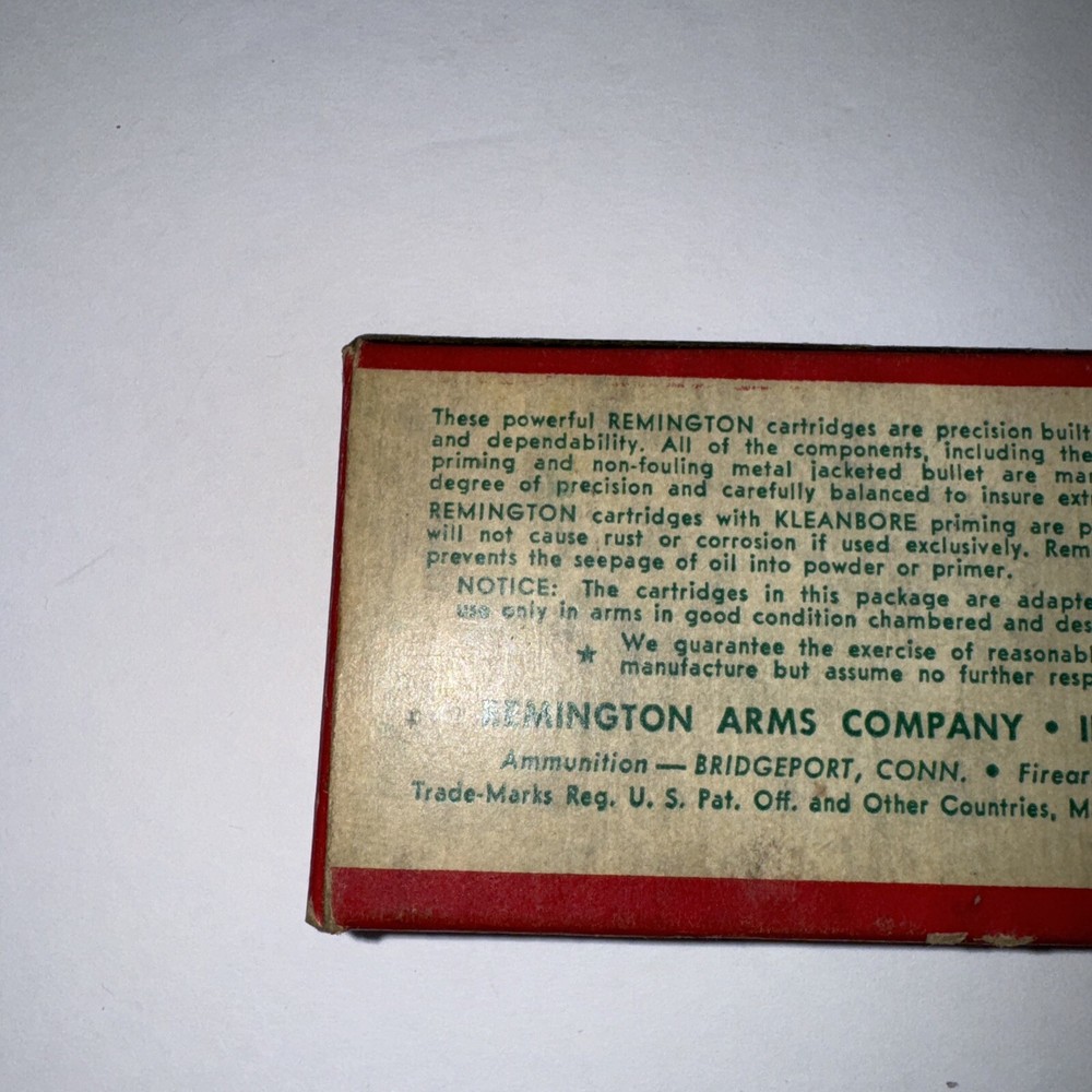 Empty Ammo box Remington Kleanbore 222 Remington