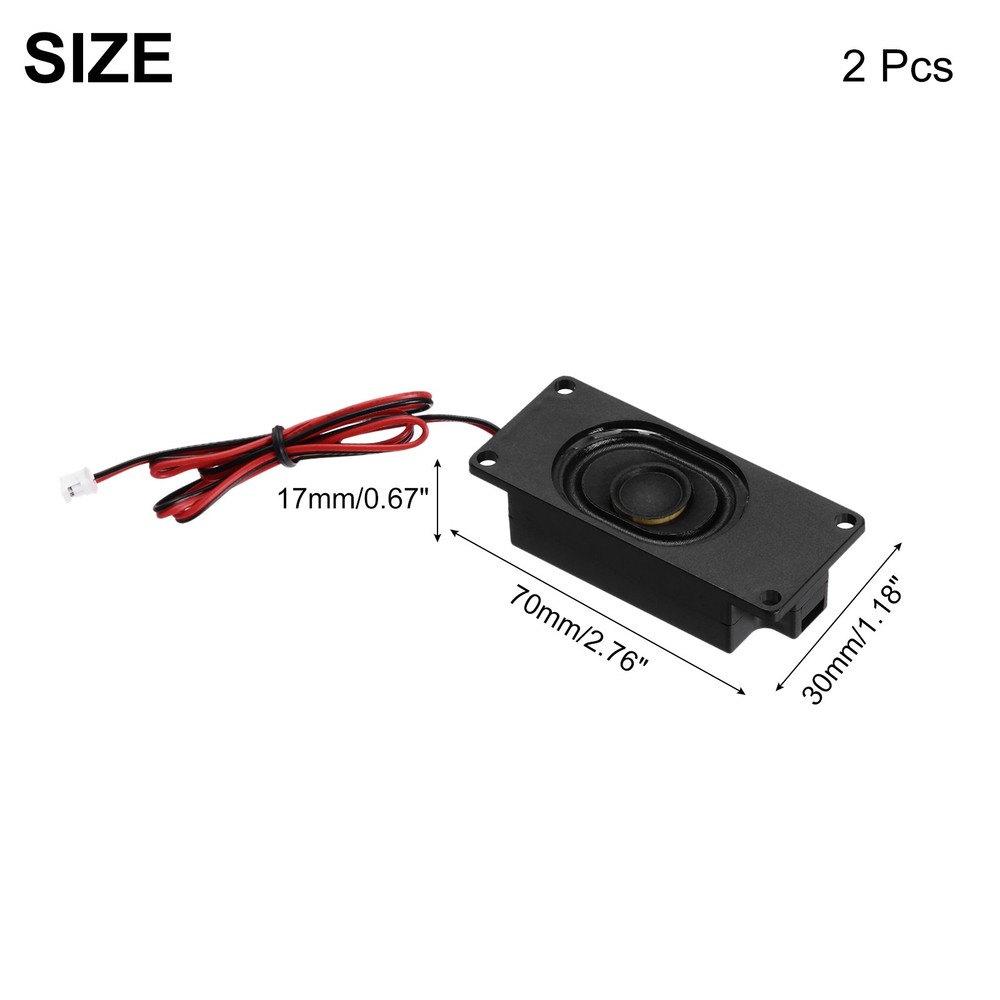 2 Pcs 3 Watt 8 Ohm Single Mini Speaker with Terminal Wire