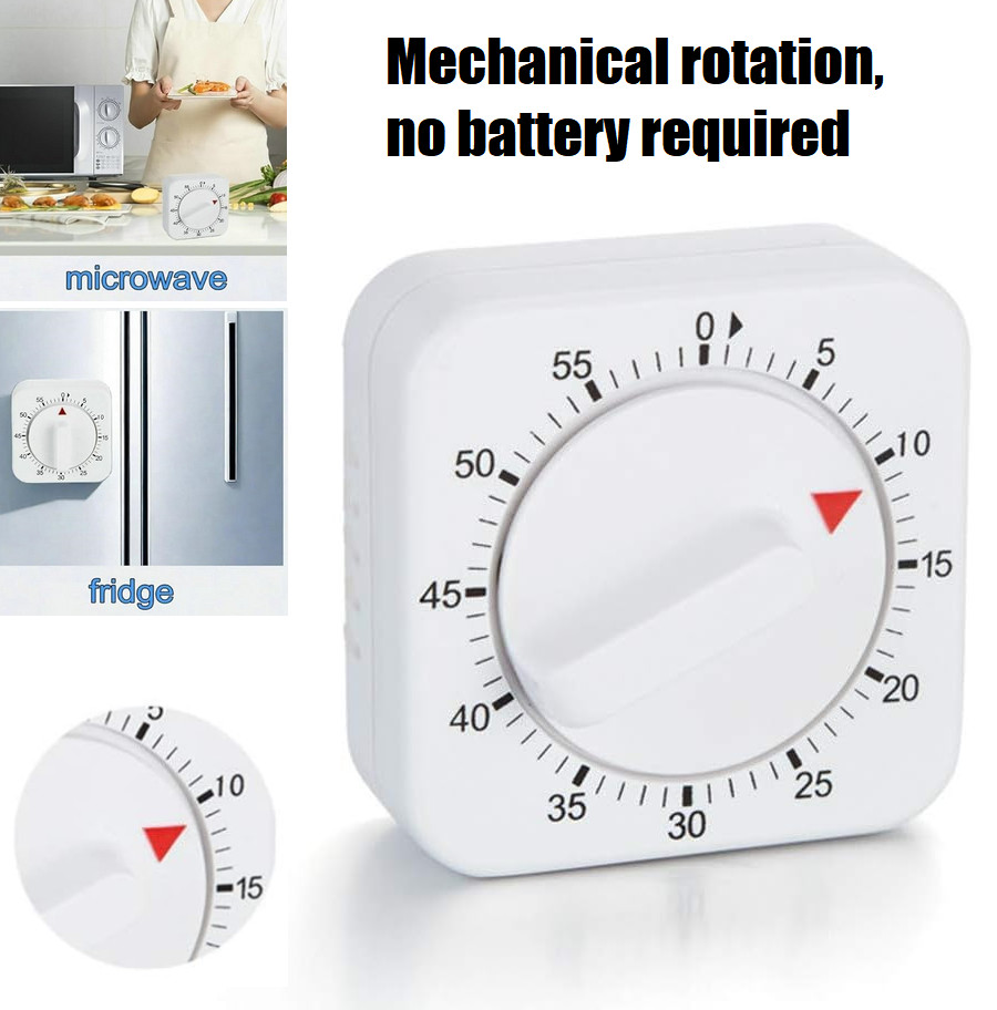 60 Minute Visual Kitchen Timer Hour Mini Countdown Mechanical Timer Loud Voice