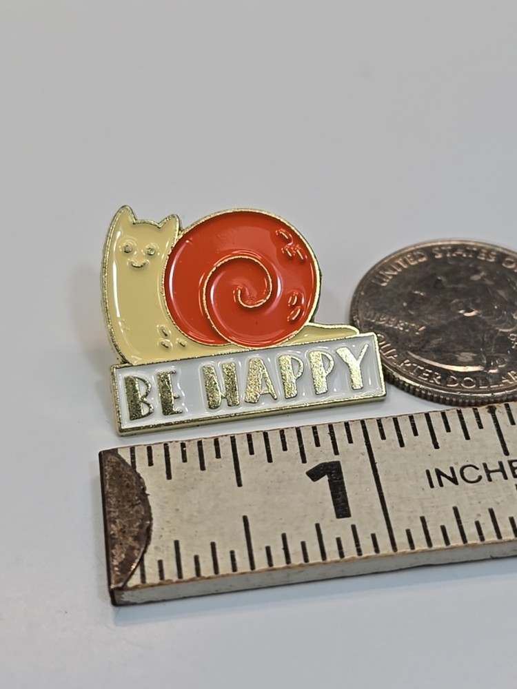 Be Happy Orange Snail Lapel Pin