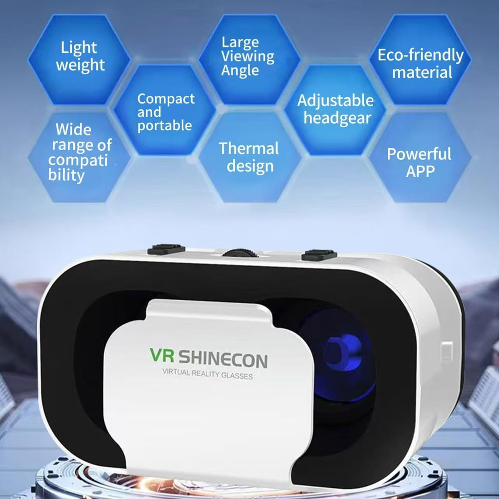 VR Glasses Virtual Reality Headset Compatible with Iphone and Android Adjustable