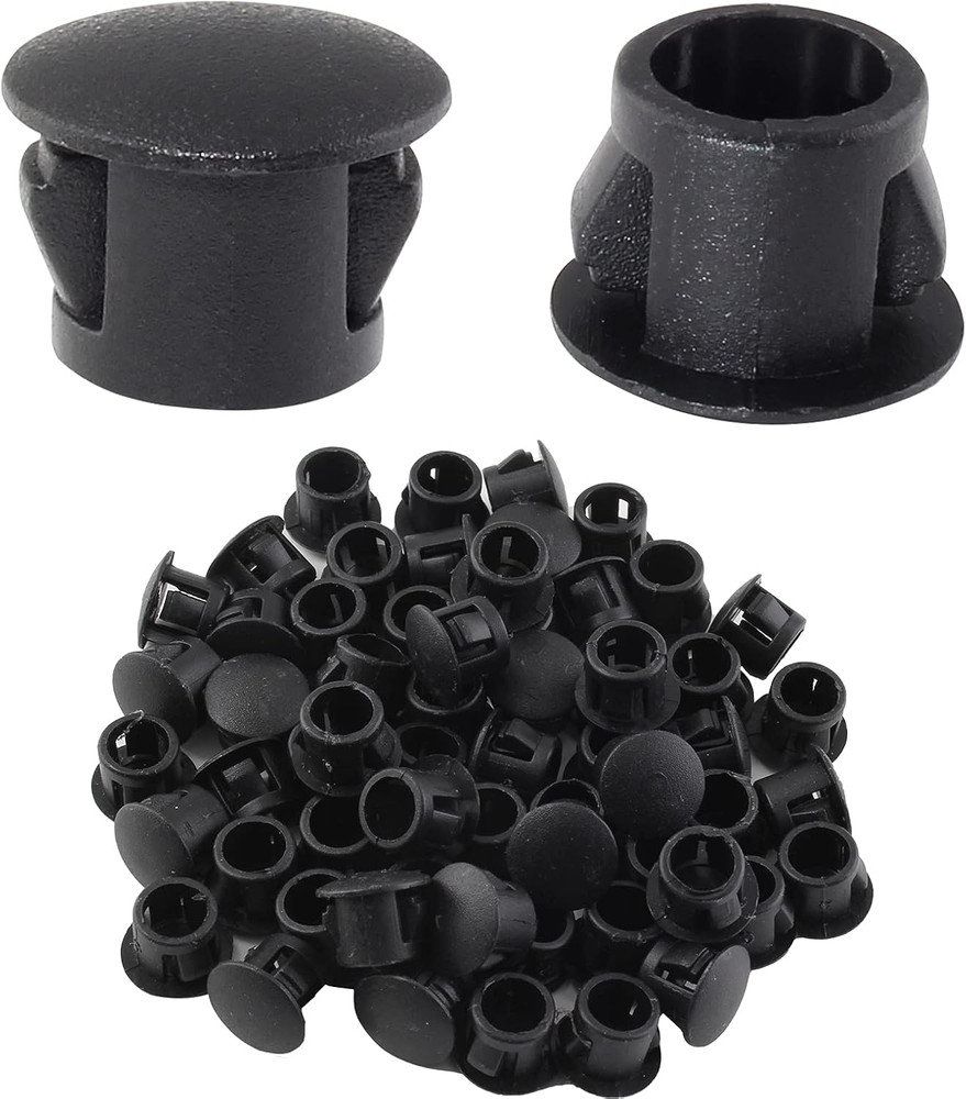 100 Pcs 5/16" Plastic Hole Plugs Black Flush Type Hole Plugs, Plastic Panel Plug