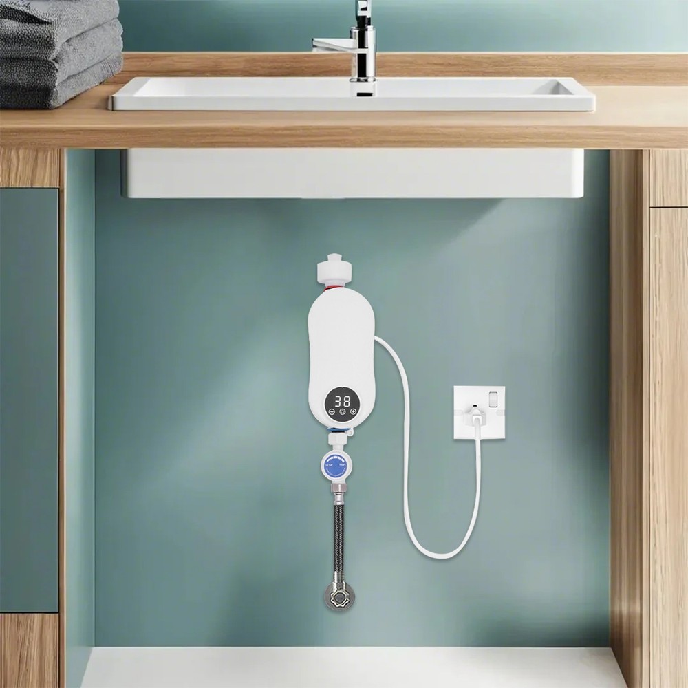 3500W Electric Bathroom Instant Hot Water Heater With Shower Head Wall-mounted