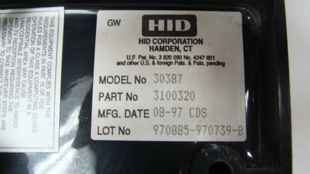 HID SWIPE CARD READER 30387 3100320 VINTAGE