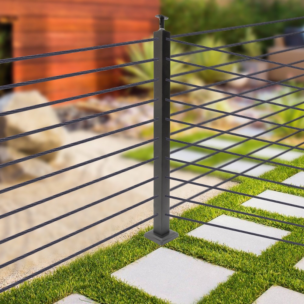Cable Railing Post 36''x2''x2'' Level Deck drilled Stainless Steel Corner Column