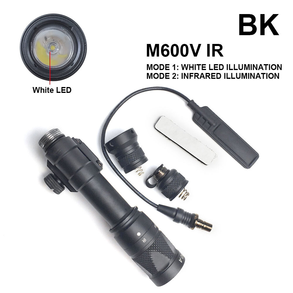 M600V IR Light Hunting LED 500lm White & IR Output Flashlight with Remote Switch