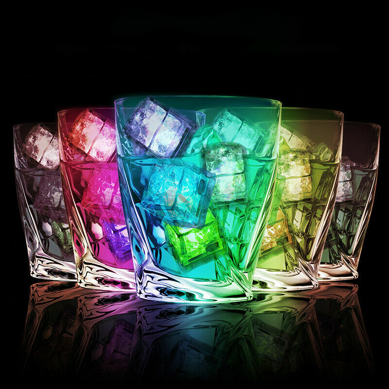 Light Up Ice Cube multi colors LED Glow Ice Cube ON/OFF -120 pack (10DZ)