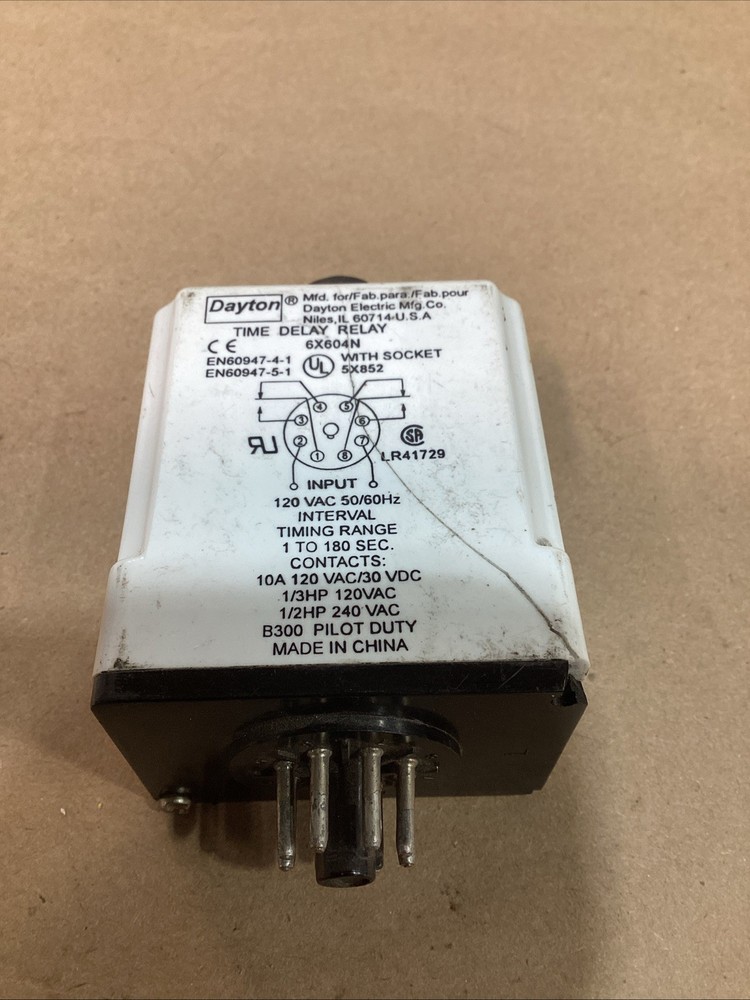 Dayton 6X604 Solid State Time Delay Relay Interval Delay (DAMAGED READ)