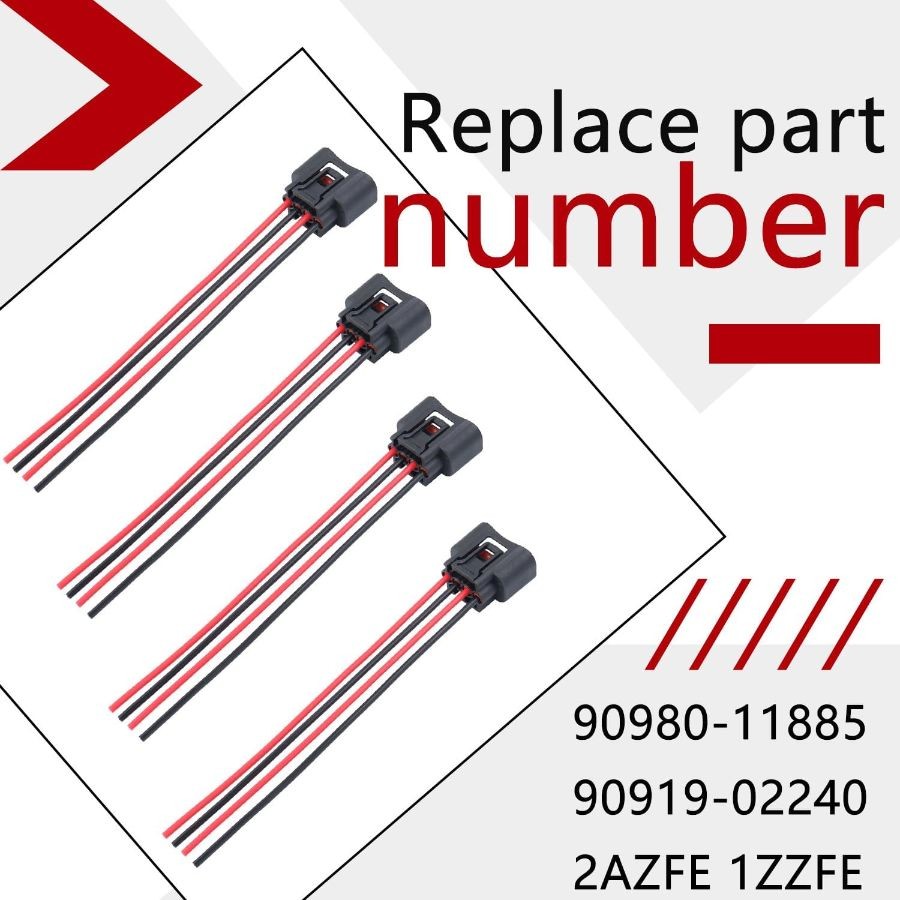 Connector, Compatible with Corolla Camry Highlander, Female Connector4 Pack
