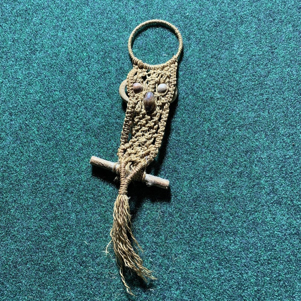 MCM Jute Boho Style Macrame Owl 14” 4”