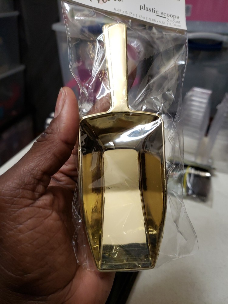 GOLD his & hers bling plastic scoops 2ct PT1