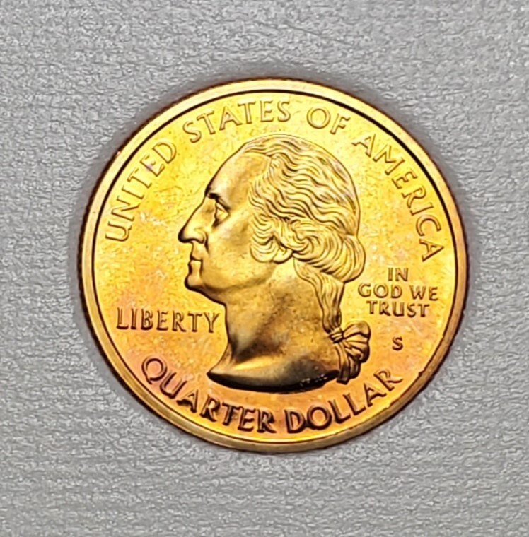 TONED 2003 S ARKANSAS STATE QUARTER CLAD PROOF UNC #C3234