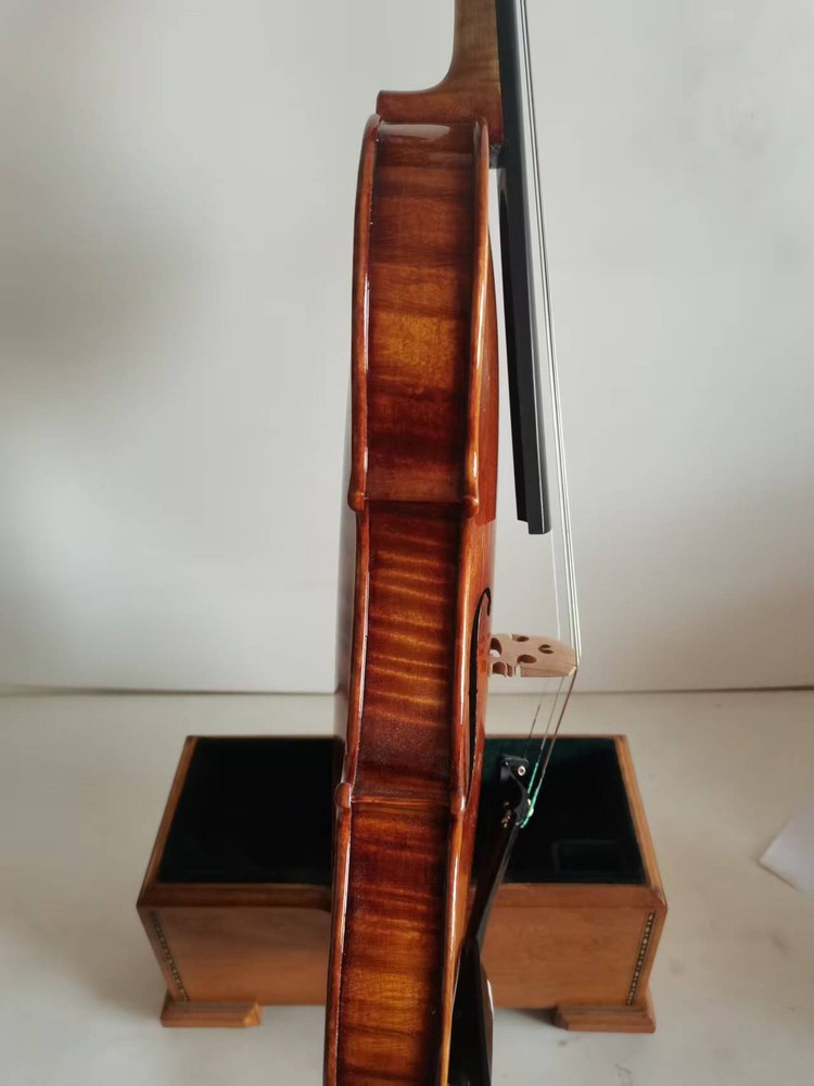 Master 4/4 violin 1pc Solid flamed maple back spruce top hand Made 0236