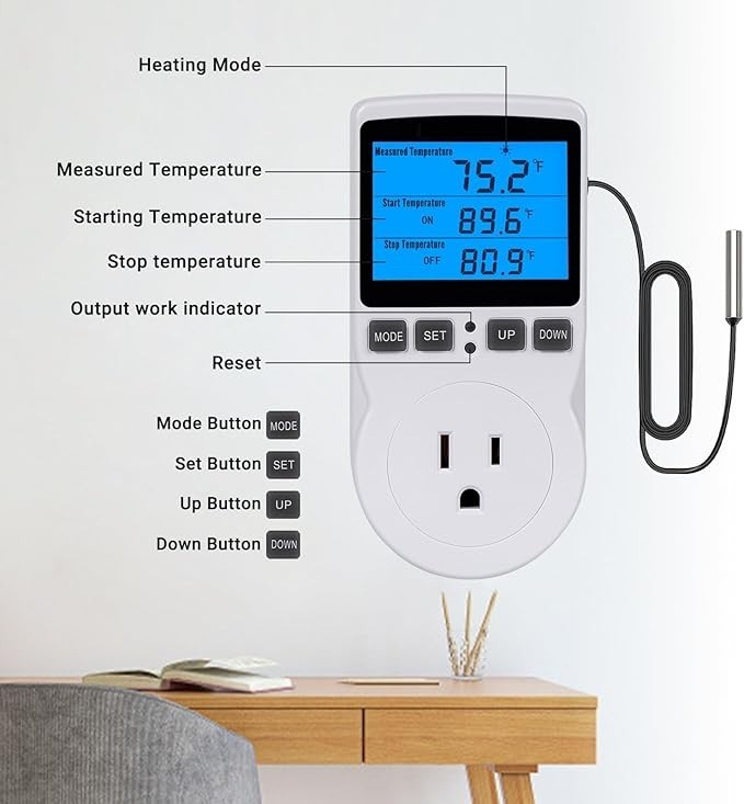 INKBIRD Outlets Thermostat Temperature Controller Socket Heating Cooling Timer