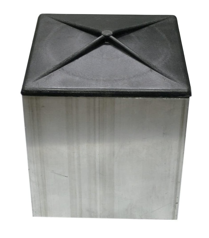 5" Square Light Pole Top Cap- Black Plastic by Deltech Manufacturing