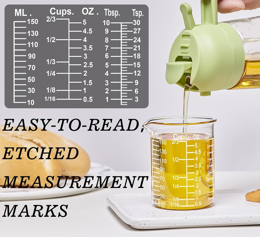 Ackers Etching Scale Glass Measuring Cup Set, Includes 1/2-Cup, 1-Cup, and 2-Cup