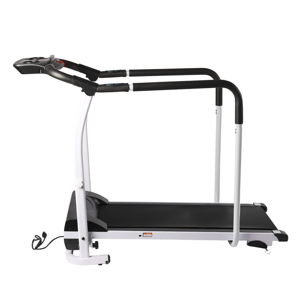 Compact Walking Treadmill with Heart Rate Sensor & Safety Handrails