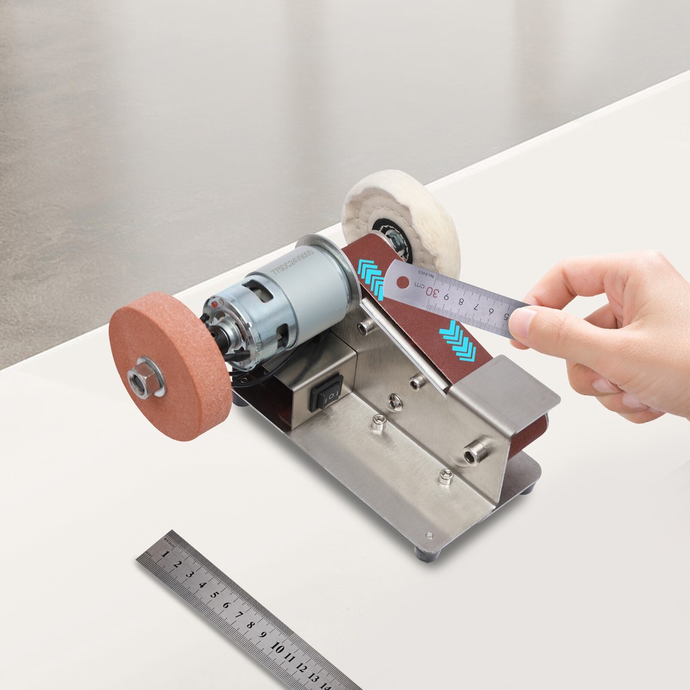 150W Mini Belt Sander with 7 Speed Settings and Adjustable Table Angle