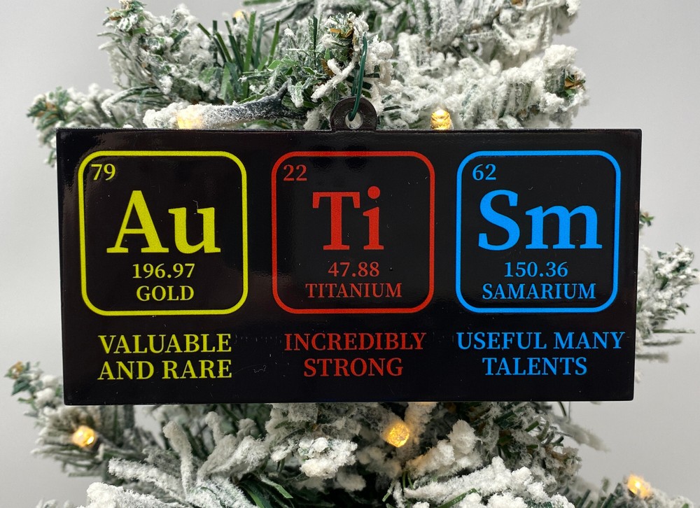 Autism Christmas Ornament Science Elements