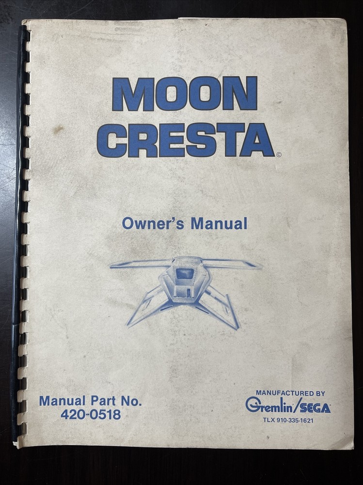 Sega’s Moon Cresta Arcade Owner’s Manual Original