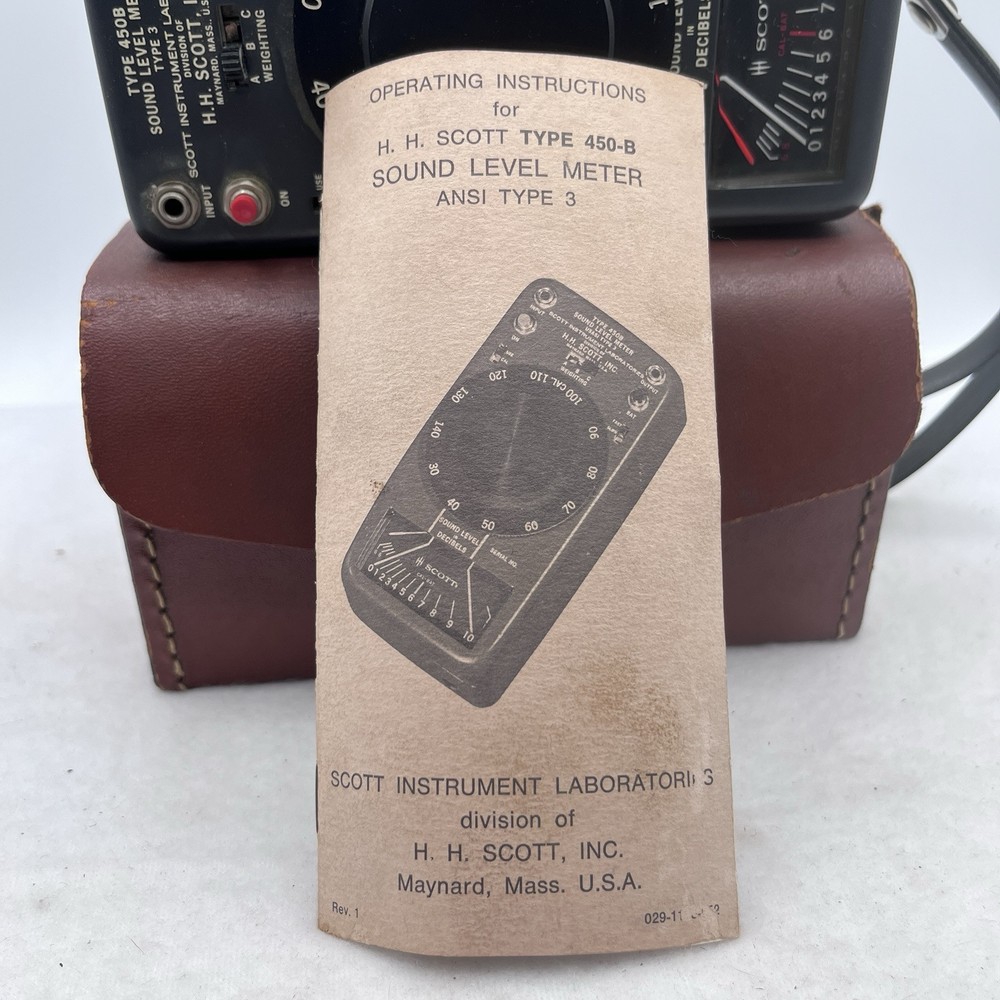 H H Scott type 450-B Sound Level meter with case & strap UNTESTED