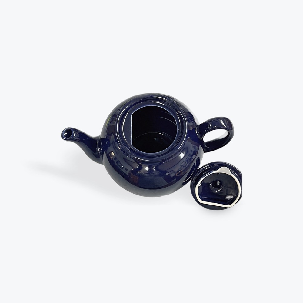 Cobalt Blue Vintage Small Ceramic Teapot With Lid