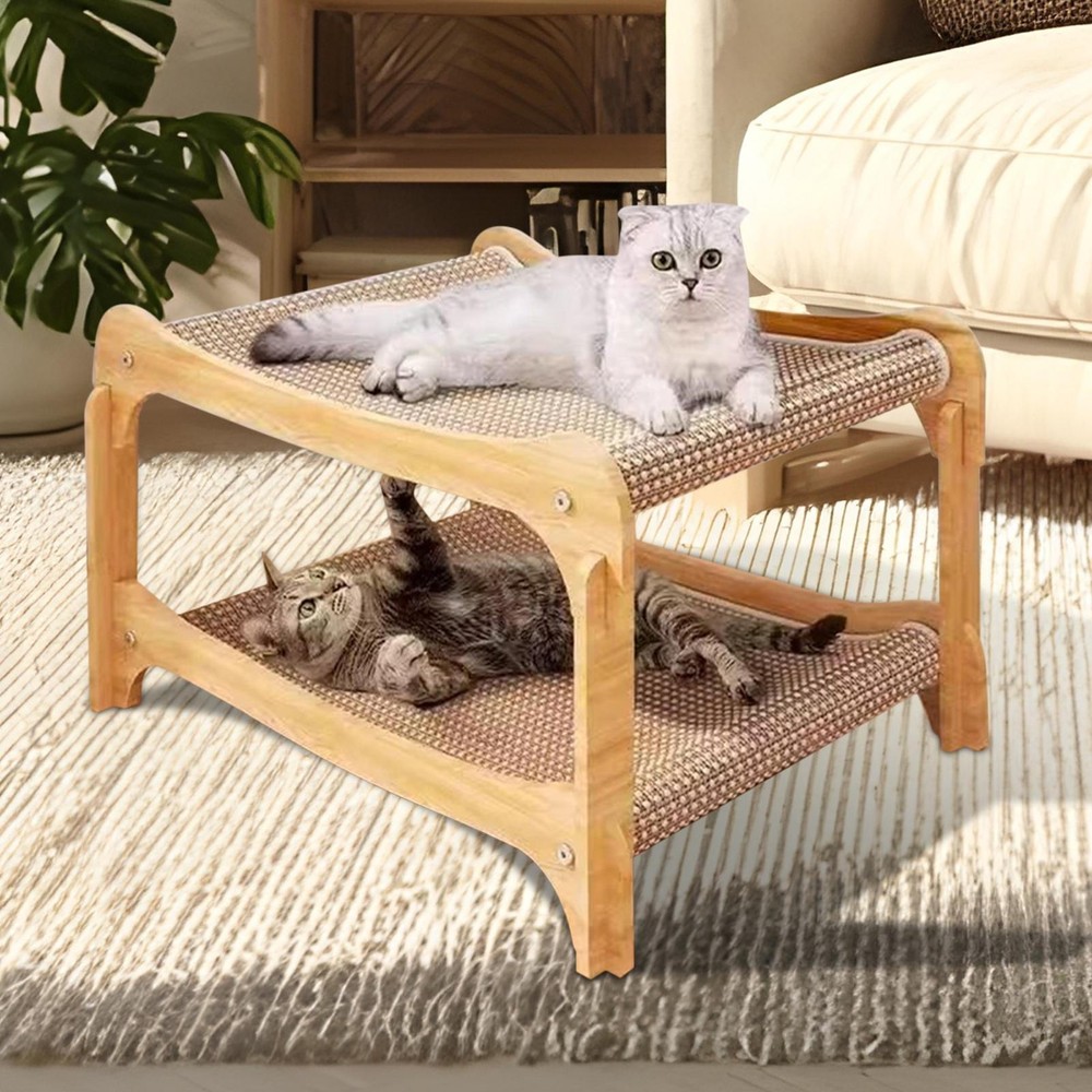 Cat Scratcher Bed Solid Double-layer Kitten Scratching Pads Pet