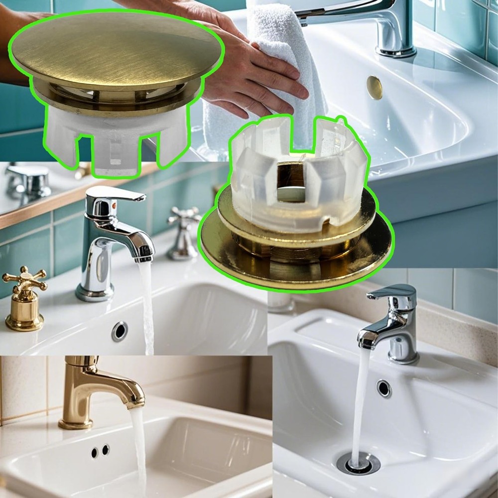 2 Pack Sink Overflow Cover Basin Trim Copper Bathroom Sink Rings,Bathroom Kit...