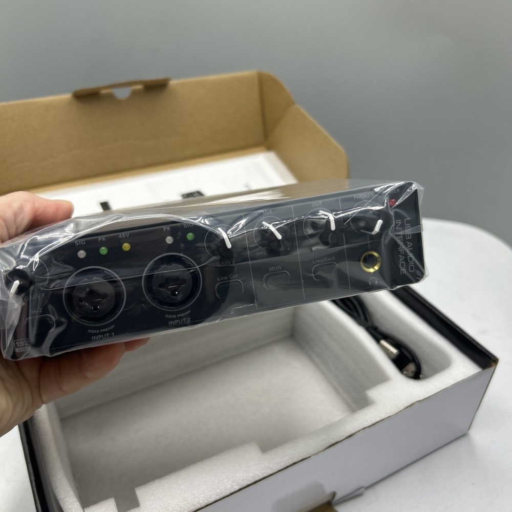 Audio Interface RHM 2 In 2 Out USB Audio Interface with 48V Phantom Power