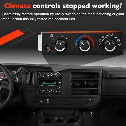 599-294 Front Climate Control Module A/C Heater Air Conditioning Panel,