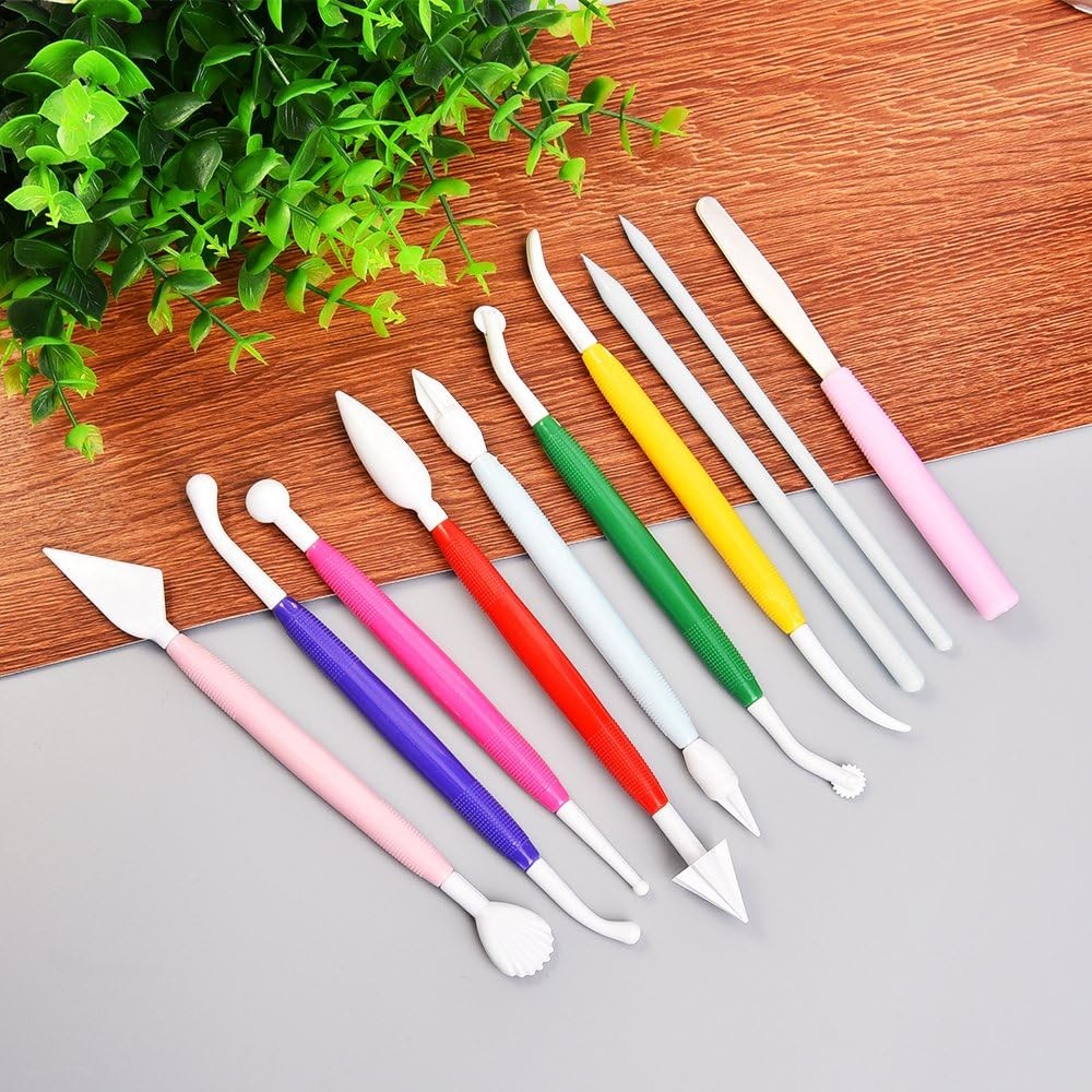 10-Piece Plastic Clay Tool Set, Double-Headed Ceramic Pottery Tool Set
