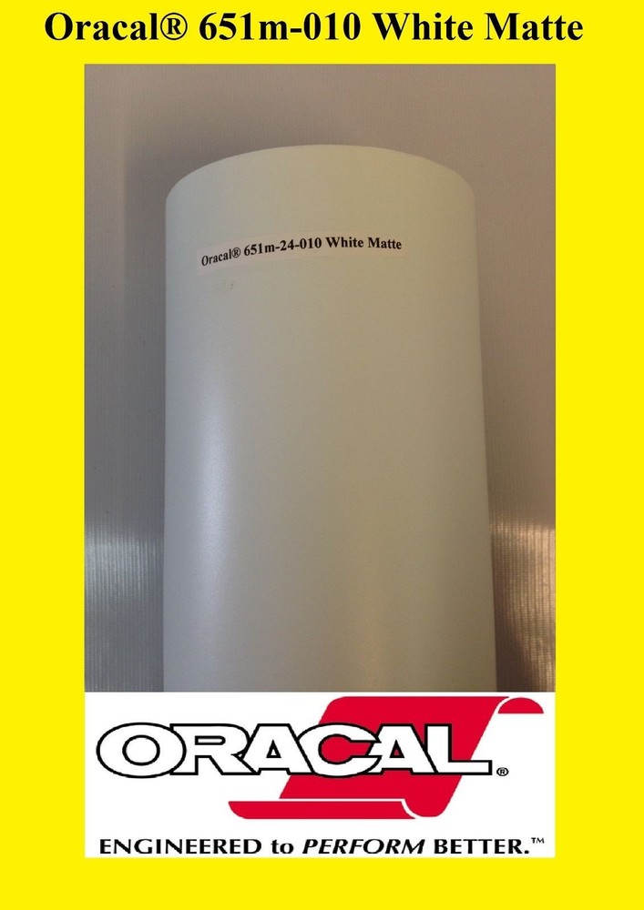 24" x 10 FT Roll White Matte Oracal 651  Vinyl Adhesive Cutter Plotter Sign 010
