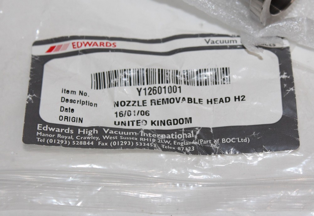 Edwards Y12601001 NOZZLE REMOVABLE HEAD H2