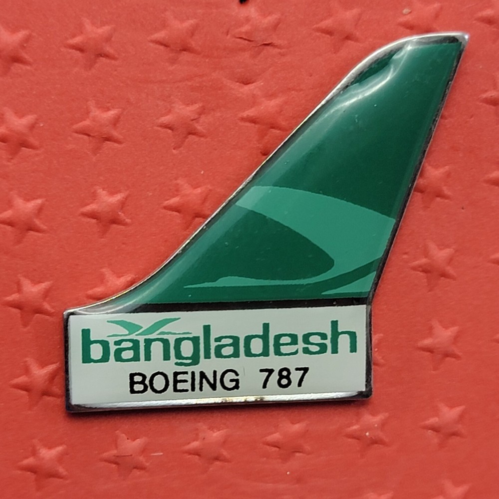 Bangledesh Boeing 787 Airplane Fin Tail Wing Pin Green