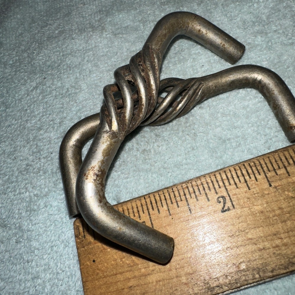 2 Mid Century Modern Vintage Drawer Cabinet Pulls Twisted Middle, Unique Design.