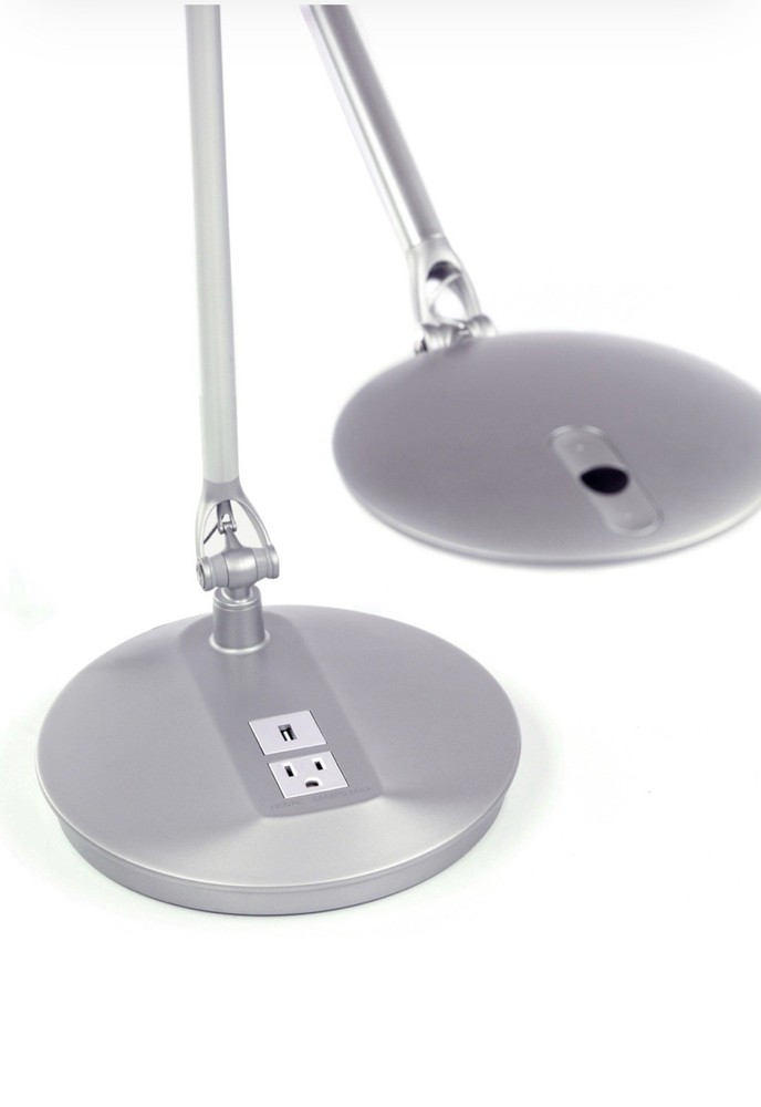 Humanscale Disc Task Light W/tech Charging base- Silver open-box, New