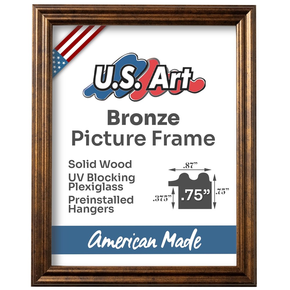 Rustic Bronze Custom Picture Frames with UV Blocking Plexiglass & Hangers