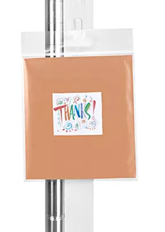 Retail Header Product Bag, Hanging Tab, Self Sealing, 100ct, Clear