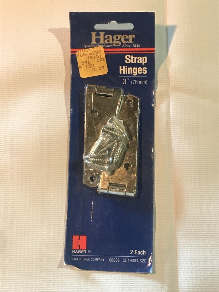 Hager 6" Light Duty Strap Hinge 1900-2C Steel 2 Pack