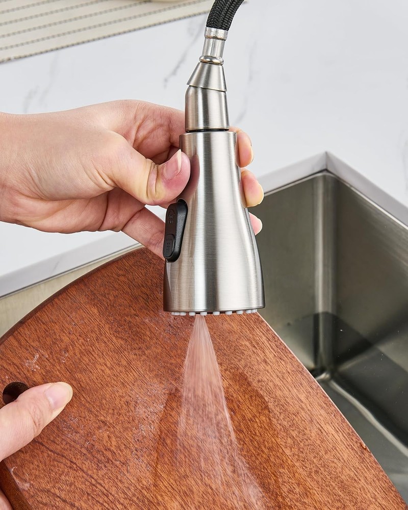 Pull Down Kitchen Faucet Sprayer Head Replacement Part with 15 Adapters, 3 Fu...