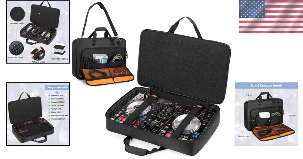 Portable DJ Controller Case for Hercules Inpulse 500, Black