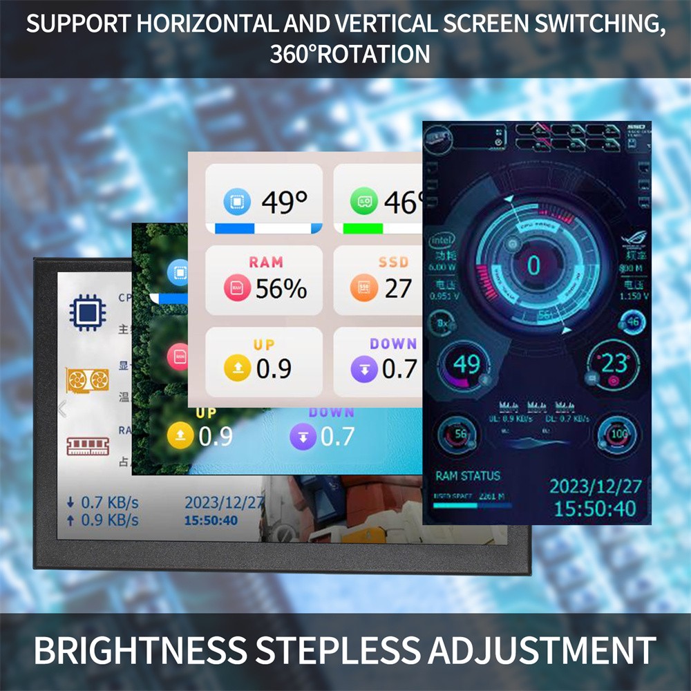 5 Inch IPS Type-C Secondary Screen Computer LCD Monitor Dynamic Display AIDA64