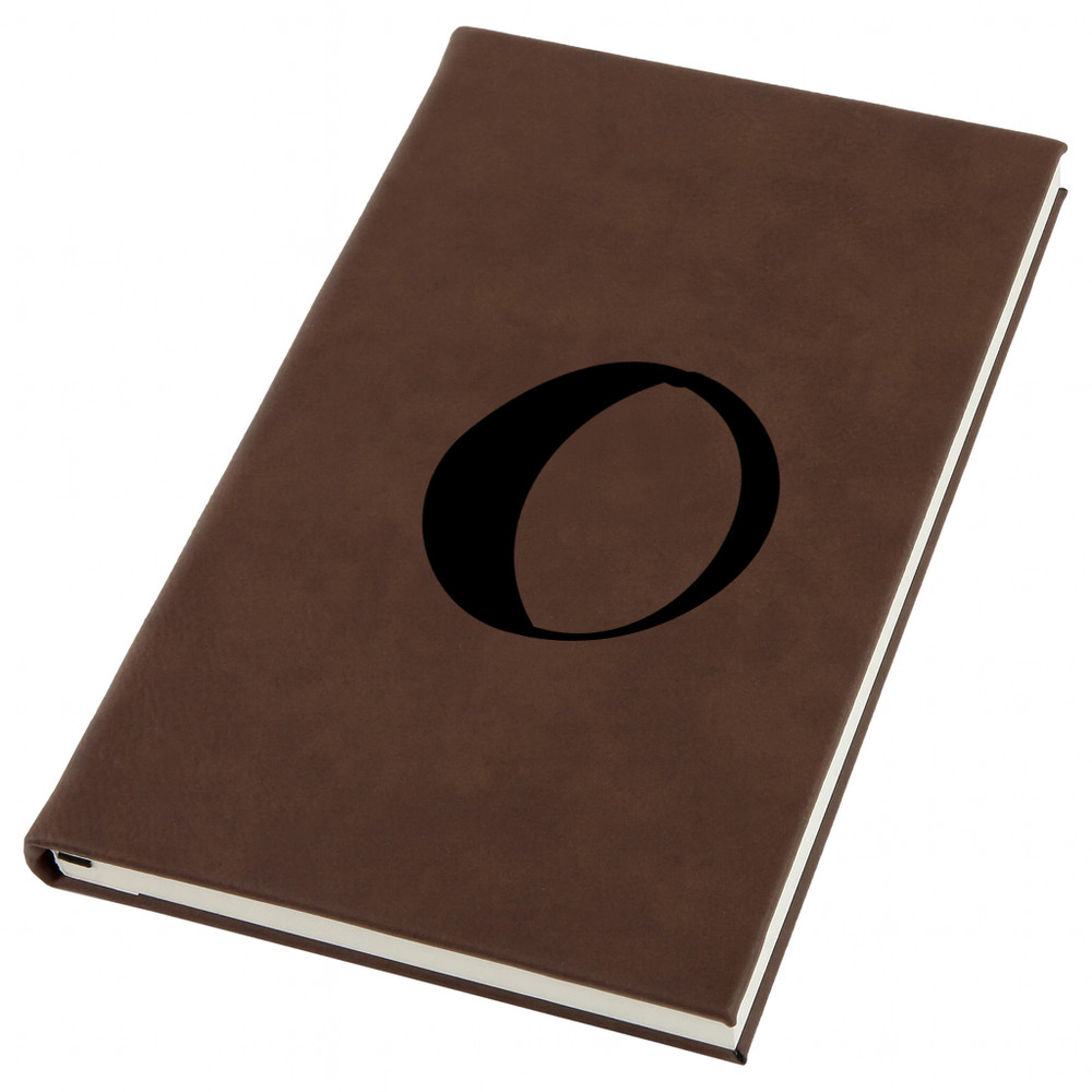 Gibbous Moon Engraved Leather Journal, Personal Planner with Lined Pages