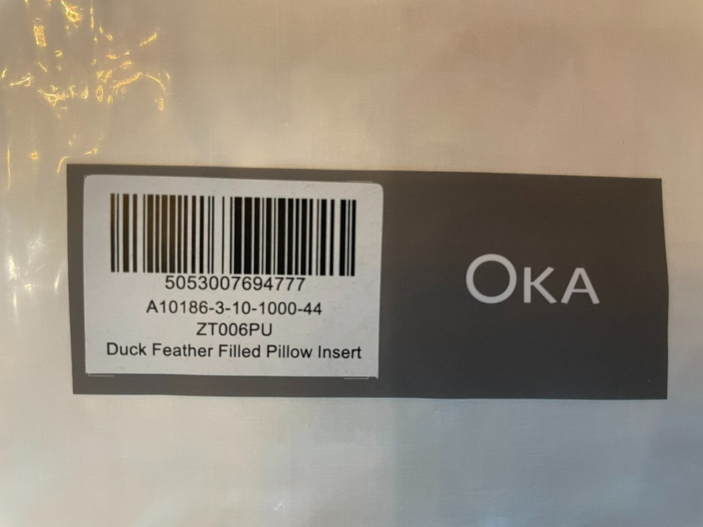 100% Duck Filled Down Pillow Insert 14x24 inches