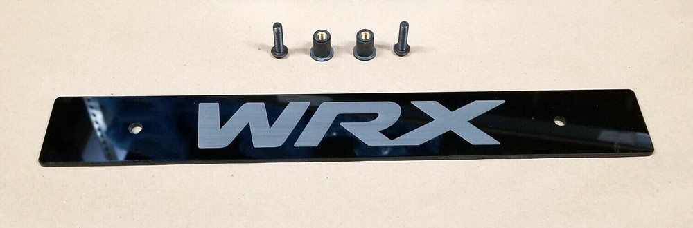 Acrylic Black Front License Plate Delete with Custom Fully Laser Engraved Logo H
