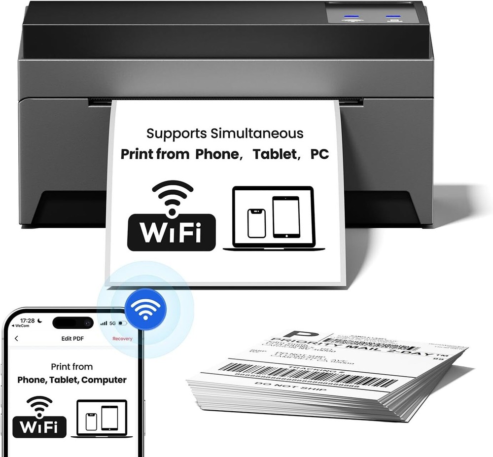 Phomemo Wifi Label Printer 4x6 Shipping Label Printer Wireless Thermal Printer