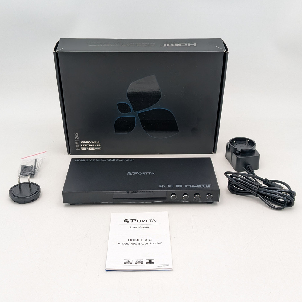 Portta 4K Video Wall Controller HDMI 2x2 Processor Splicing Modes (RS232)