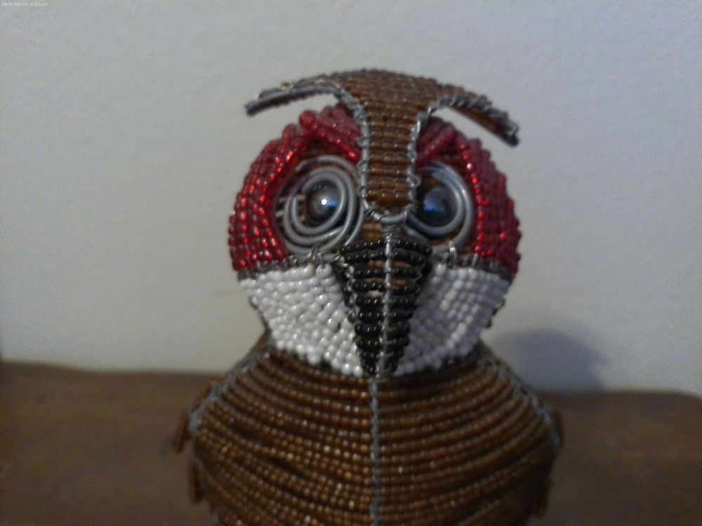 Large Beaded Owl Figure