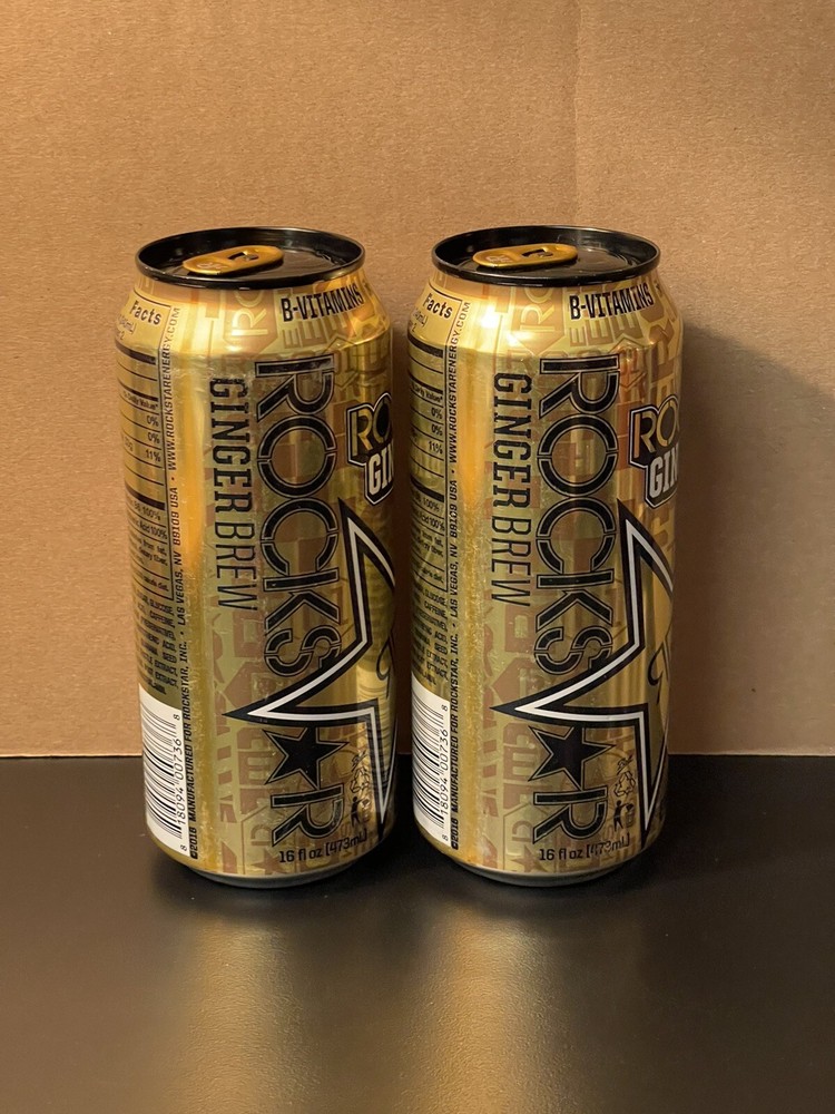 Two (2) Rockstar Energy Ginger Brew Full 16oz Cans